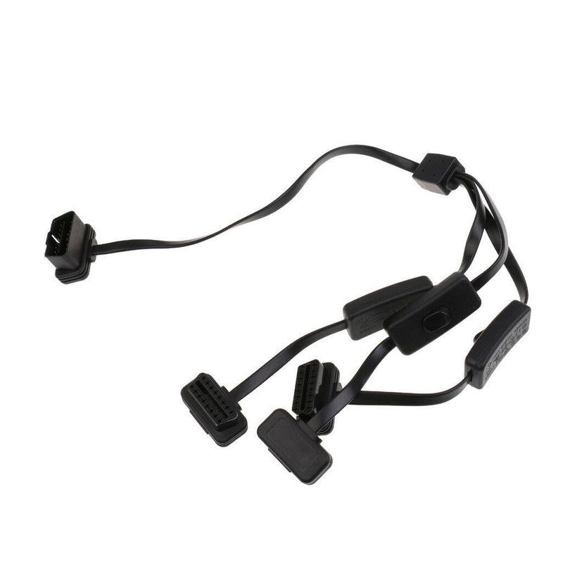 1 to 3 OBD2 Male to Female Splitter Extension Cable Connector With Switch
