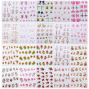 55Pcs Cherry Nail Water Decals Flower Butterfly Nail Art Transfer Stickers Decor