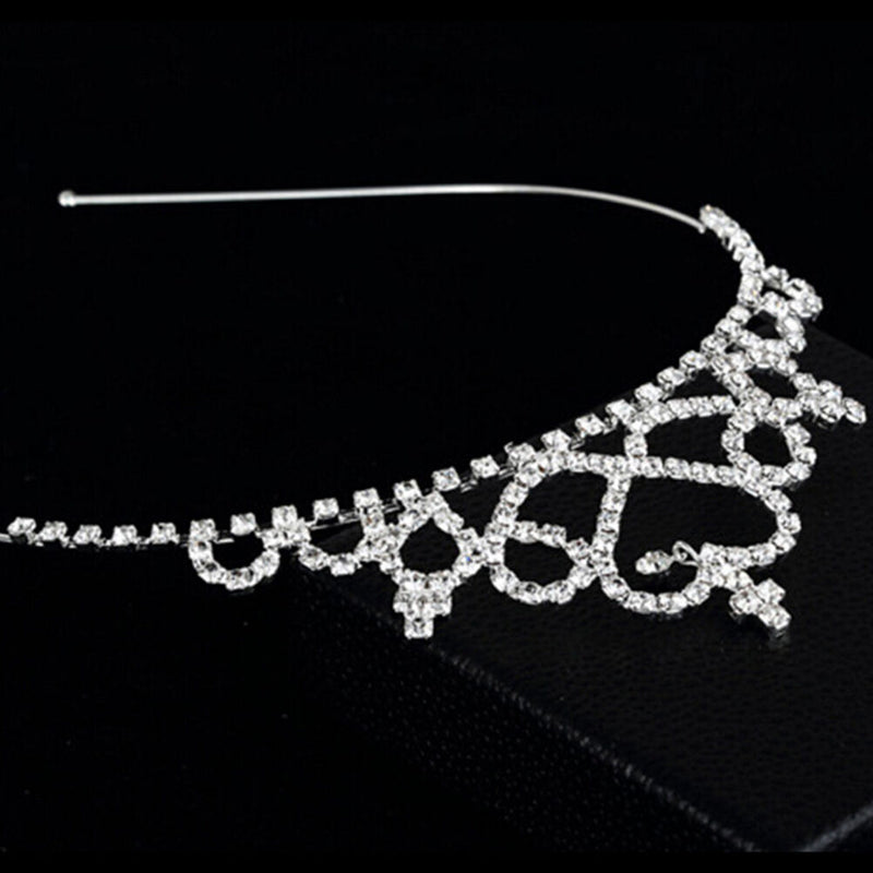 Girl Princess Hairband Child Party Bridal Crown Headband Crystal Diamond Tiara L