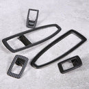 5Pcs Carbon Fiber Style Car Window Lift Panel Button Frame Cover Trim Set F
