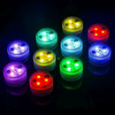 10Pcs Waterproof Remote Control Colored LED Light Boundary Accent EFX Set N6I9