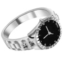 European And American Creative Watch Shaped Ring Fashion Women Mens Dial Qu G8G6