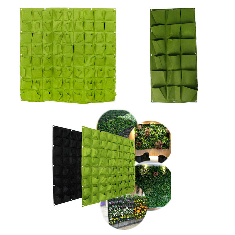 2 Pack Vertical Garden Planter Grow Bags Wall-mounted Vegetable Planting Flower