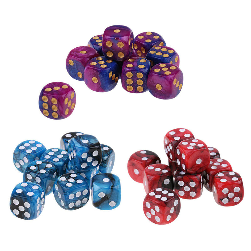 30Pcs Six Sided D6 Square Digital Dice Die for Dungeons & Dragons Party Toys