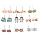 9Pairs/set Fashion Mixed Shape Stud Earrings For Girls Children Gifts Jewe JR