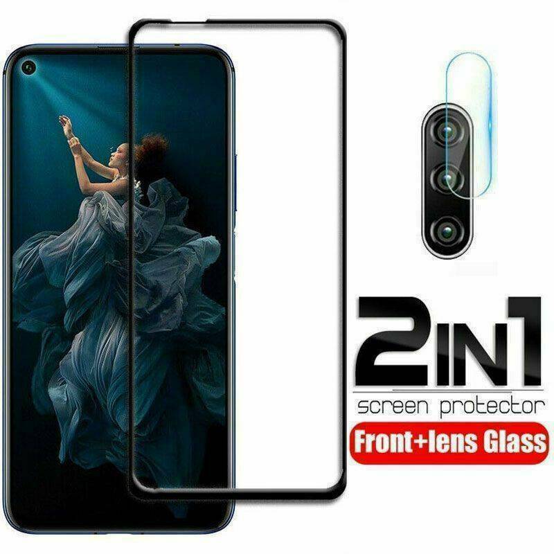 For Huawei Nova 5T - Full Cover Tempered Glass Screen Protector + Lens Film Set