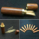 New Wood Wooden Toothpick Holder Case Box Needle Capsule Crafts Travel Home