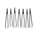 7pcs Black Plastic Antistatic Flat Bottomed Top End Tweezers Hand Tools Set