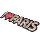Embroidered Iron On Patches For Clothes Brand I Love PARIS SequinsDeal With LJ