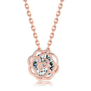 Hollow Flower Zircon Hook Earrings Copper Plated Necklace Women Jewelry Set