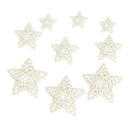 9Pcs White 3 Sizes Mixed Star Wicker Rattan Balls - Decorative Orbs Balls DIY