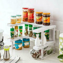 2 Layers Space Rack Countertop Organizer Kitchen Storage Rack Adjustable White