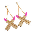 1 Pair Acrylic Lipstick Earrings Drop Lady Women Earrings Fashion Jewelry