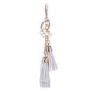 Synthetic Leather Tassel Keychain Car Key Chain Ornaments Bag Charm White