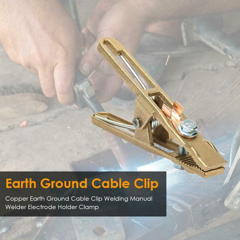 Brass Welding Manual Welder Arc Earth Ground Cable Copper Grip Clip Clamp 260A