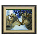 Kiss of Wolf Stamped Cross Stitch Kit Handmade Needlework for Beginners 11CT