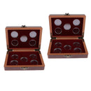 2Pcs Wooden Coins Display Box + 27mm 20 Coin Gaskets for 20