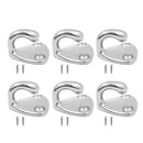 6pcs Grade 316 Stainless Steel Boat Hook Coat & Hat Hook Wall Mounted