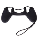 Silicone Anti-slip Grip Handle Case Cover Lanyard for Sony PS4 Tool (Black) A