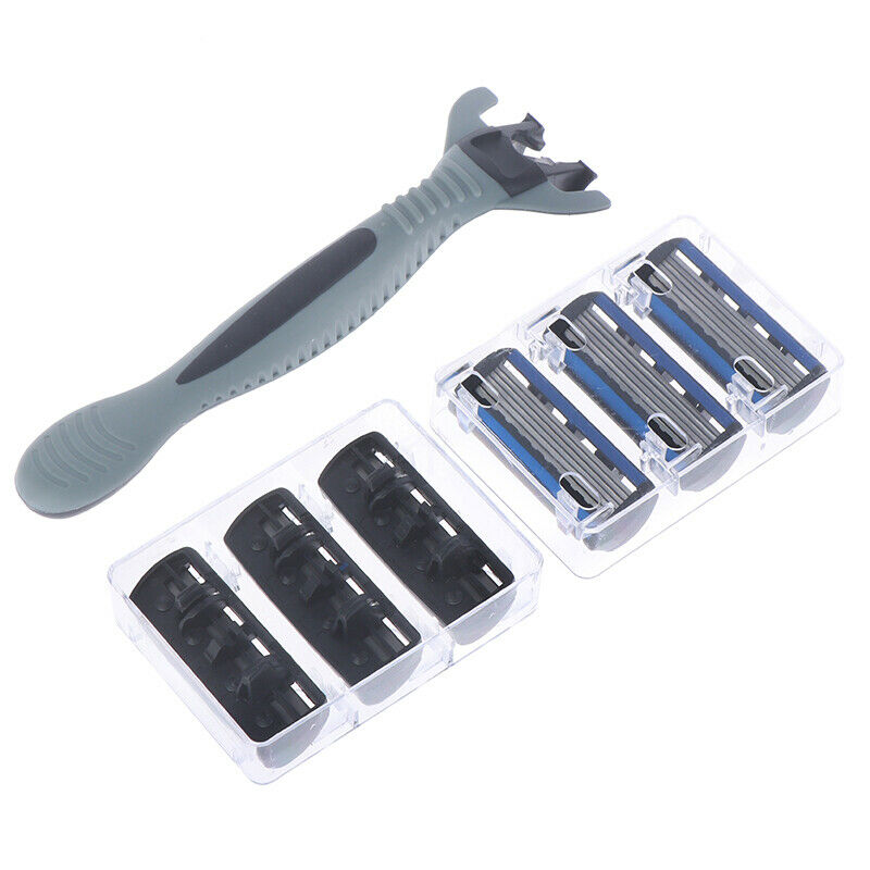 6 Layers Razor 1 Razor Holder + 6 Replacement Blades Head Cassette Hair TriS Gw