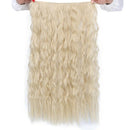 Long Clips in Hair Extension Synthetic Natural Hair Water Wave Blonde Black F7Y1