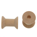 10PCs Wooden Empty Thread Spools Natural Color 29mm x23mm I8M3