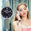 Waterproof Star Sky Quartz Watch Women Leather Strap Wristwatch (Green B)