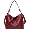 Women Bag Soft PU Leather Messenger Totes Handbags Shoulder Bags(Wine Red)