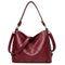 Women Bag Soft PU Leather Messenger Totes Handbags Shoulder Bags(Wine Red)