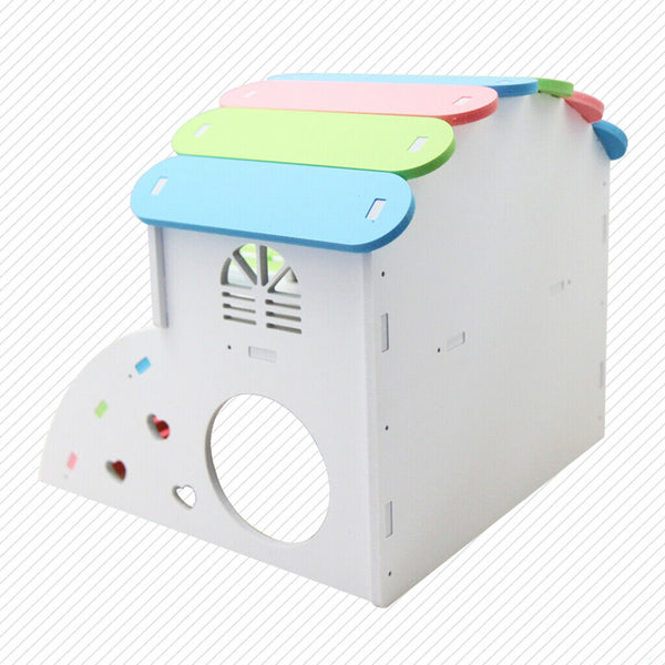 1PC Decorative Safe Nontoxic Romantic Wooden Hamster House Villa Living Hut
