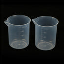 2pcs 100mL Clear Plastic Graduated Measuring Cup Jug Beaker Lab Tool JC~ï¼ˆ