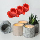 3 Cavity Silicone Pot Mold Clay Concrete Succulent Flower Cement Pot Cup Mou Nw