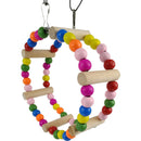Parrot Toys Bird Colorful Wooden Ladder Parrot Macaw Bell Swing Parrot Bite W1M2