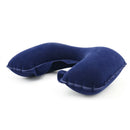 Inflatable U Shaped Pillow Car Head Neck Rest Air Cushion for Travel Navy A