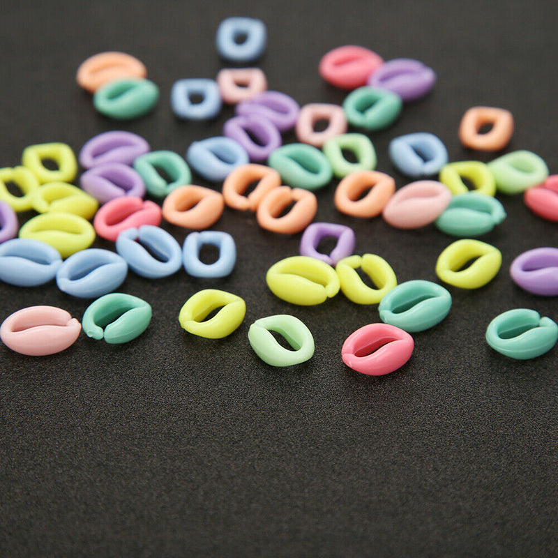 100pcs Colorful Plastic Chain Parrot Birds Toys Non-toxic C-clip Hook (S) A