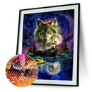 Moonlight Wolf 5D Diamond DIY Painting Kit Home Decor Craft 30 X 40cm