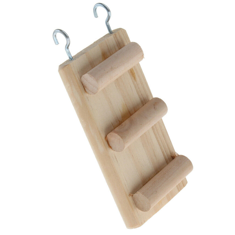 Wooden Ladder Bird Budgie Rodent Hamster Mouse Gerbil Cage Toys 12cm