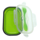 Silicone Lunch Box Portable Foldable Food Storage Container Green