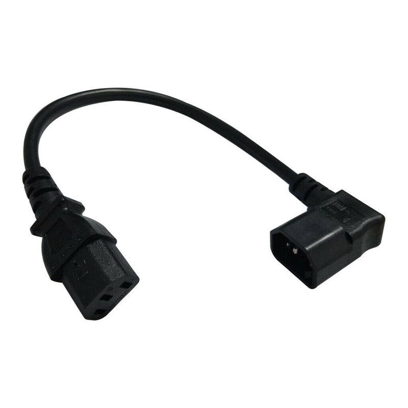 IEC320 C14 Male Right Angle To C13 Female 3 Prong
