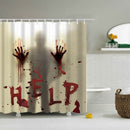 Halloween Shower Curtain Liner Window Curtains Horror Bloody Hands Bathroom A6P8