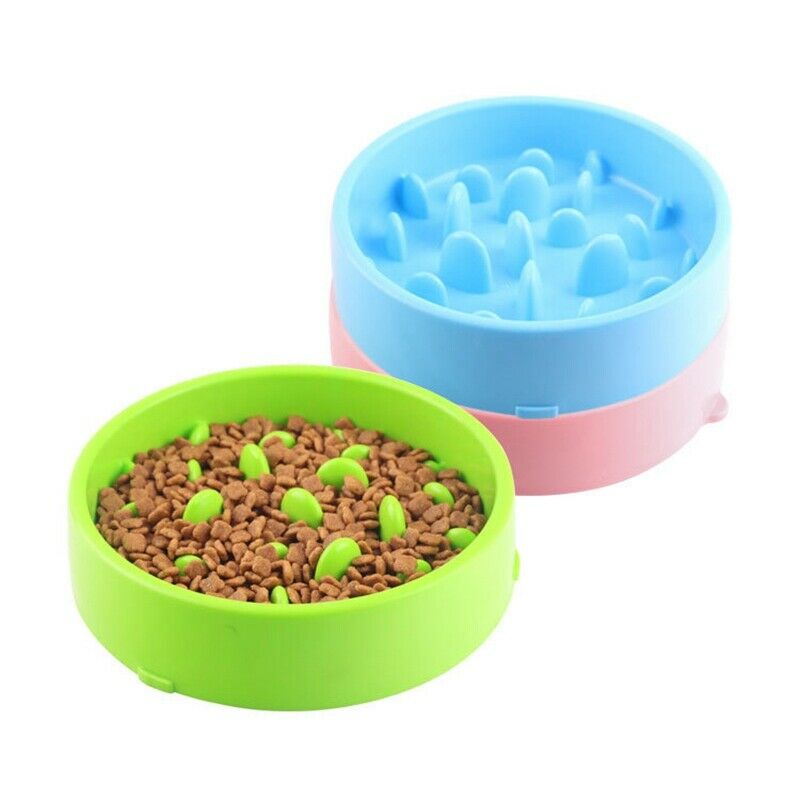 2Pcs Pet Dog Feeding Food Bowls Puppy Slow Down Eating Feeder Dish Bowel Pr K5H8