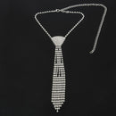 Crystal Tassels Rhinestone Necktie Necklace Wedding Bridal Jewelry Prom