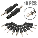 10pcs /Set 3.5mm 1/8" Audio Male Plug Jack Adapter Stereo Connector Headphone
