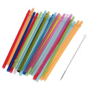 25pcs Colorful Reusable Hard Drinking Jar Straws With 1 Cleaning Brush Home