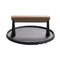 1x Professional BBQ Steak Meat Grill Press Cast Iron W/Wooden Handle