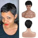 Sexy Short Human Hair Wigs Pixie Cut Real Brazilian Lace None Wig Wig Wave X9N8