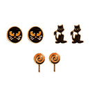 3 Pair Bat Dangles Drop Earrings Halloween Funny Women Ear Stud Jewelry (A) A