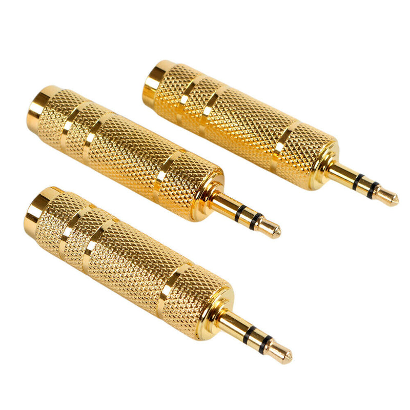 2sets AUX Cable 6.35mm Male To 3.5mm Female Audio Adapter For Headphone Plug