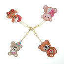 4pcs DIY Full Drill Special Shaped Diamond Painting Xmas Bear Cute Keyring