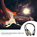 30cm 3Pin XLR 1 Male to 2 Female Audio Cable Microphone Y Splitter Cord
